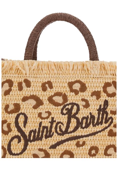 Vanity mini raffia tote bag with leopard embroidery MC2 SAINT BARTH | VAMI00900349LPAGLIA